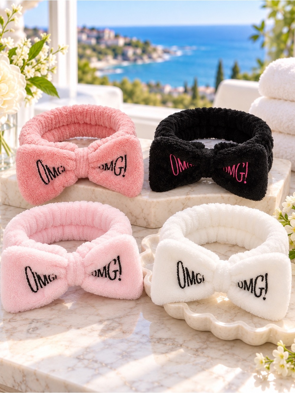 Plush 'OMG!' Bow Headband Bundle NWT